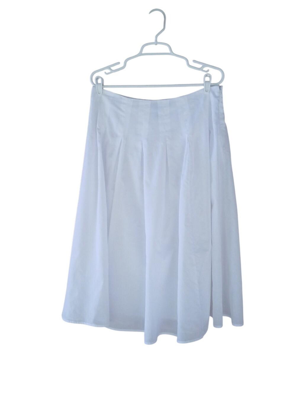 Autograph New York White A Line Pleated Midi Skirt Size 12